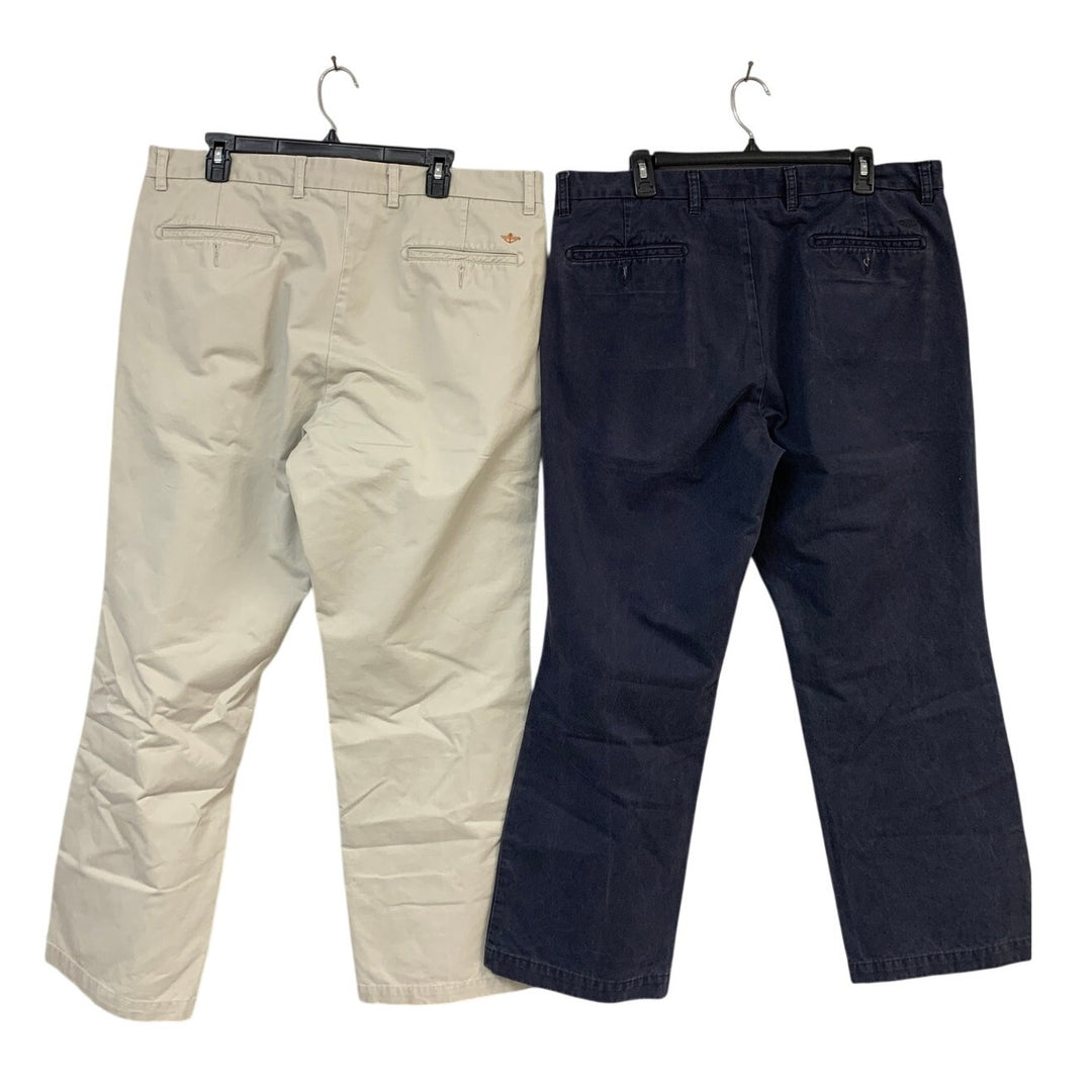 Lot of 2 Dockers Mens Size 38 X 30 Khaki Onward D3 Classic Flat Front Pants