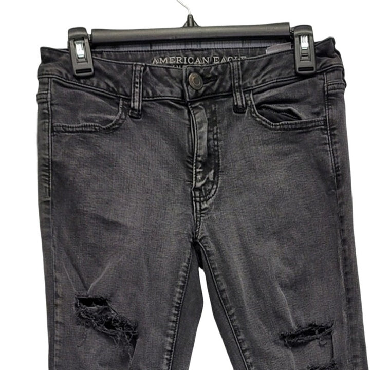 American Eagle Womens 6 Factory Distressed Cotton Viscose Denim Jeggings