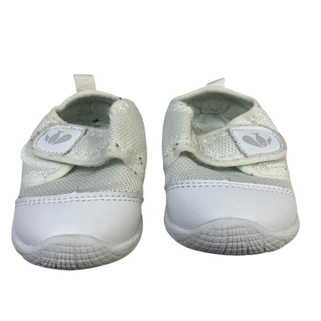 Toddler Boys Size 5 White Sneakers Round Toe Hook Loop Fastener Shoes