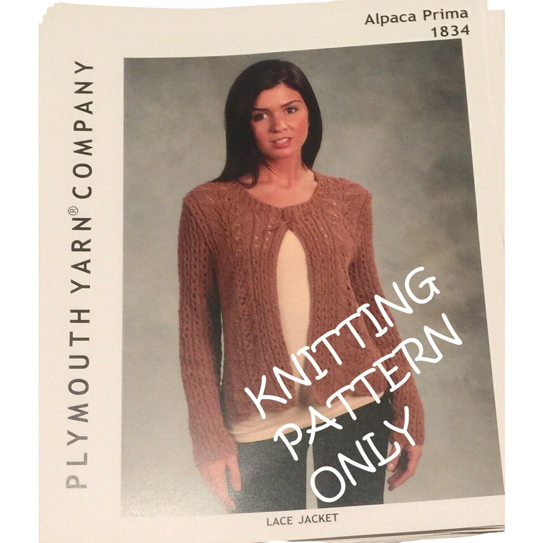 New 2010 Sue Hilger Plymouth Design 1834 Lace Jacket Sweater Knitting Pattern