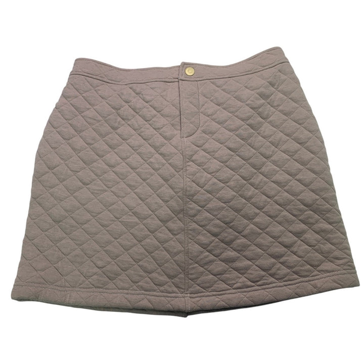 New Aerie Small Short Elastic Waist Quilted Tan Mini Pencil Skirt w Pockets