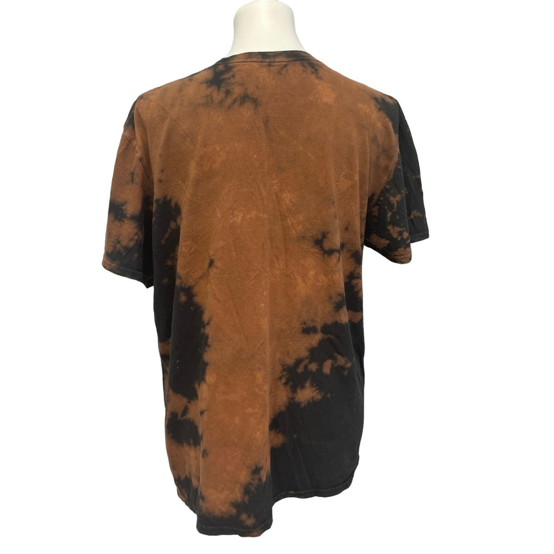 Chemistry Mens Large Positive Energy Skull Bleach Dyed Short Sleeve Tee Shirt