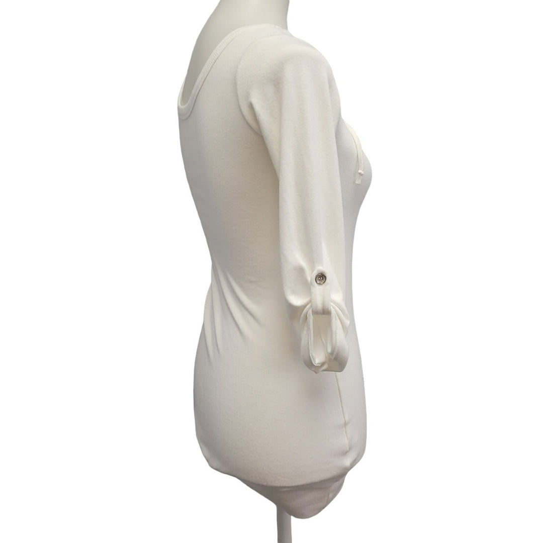 Passion Womens XS Viscose Spandex Lace Up Front 3/4 Sleeve Blouse