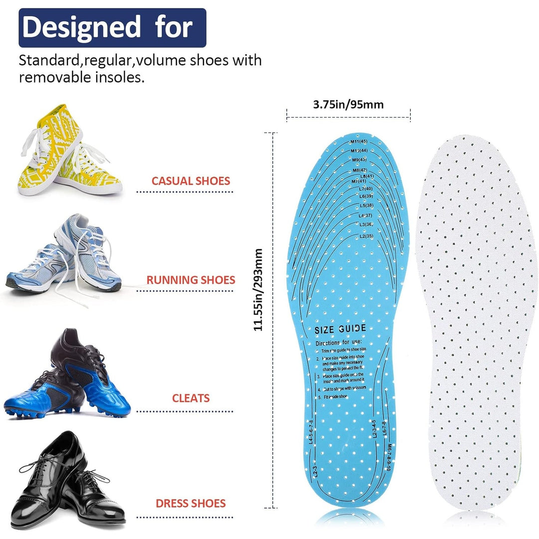 New Sintege 3 Pairs Breathable Soft Double Layer Latex Foam Shoe Insoles Inserts