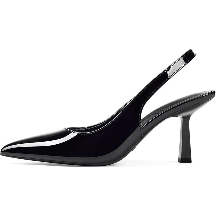 Elisabet Tang Women Size 9 Black 3.25" Heel Closed Pointed Toe Slingback Shoes
