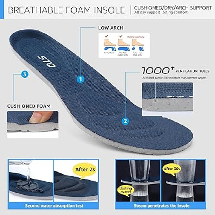 STQ Womens 7.5 Blue Fabric Mesh Slip On Lightweight Arch Support Walking Shoes