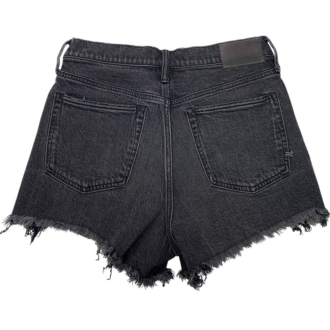 New American Eagle AE77 Size 8 100% Cotton Factory Distressed Jorts Denim Shorts
