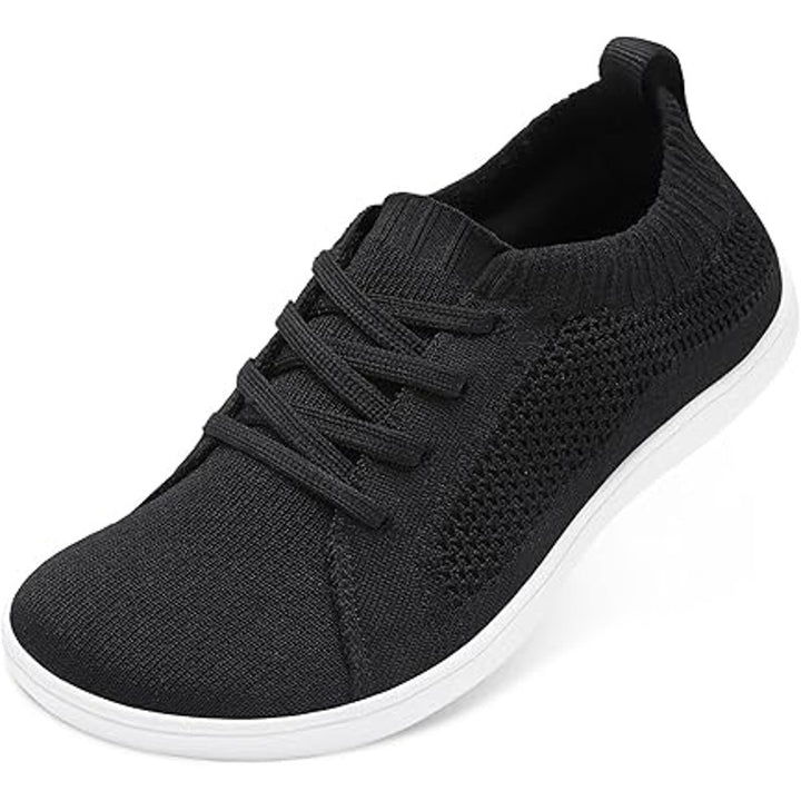 New Joinfree Womens Size 9.5W Black Mesh Wide Toe Box Lace Up Barefoot Shoes