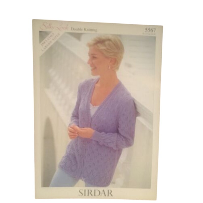 New Sirdar 5567 Silky Look Double Knitting DK Cardigan Sweater Top Pattern