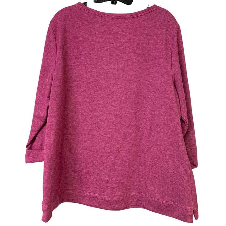 Upcycled Hand Printed Women Large Praying Mama 3/4 Sleeve Lightweight Sweatshirt