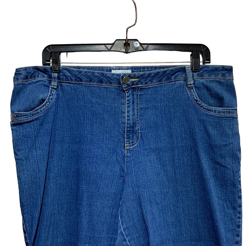 Living Planet Plus Womens Size 20W Stretch Cotton Denim Jean Capri Cropped Pants
