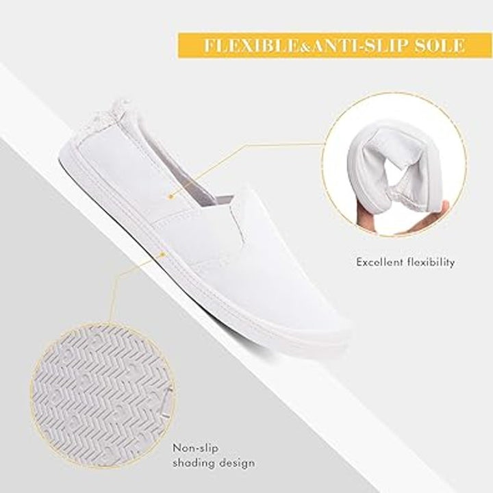 Funky Monkey Womens Size 7 White Canvas Crochet Heel Flat Low Top Sneaker Shoes