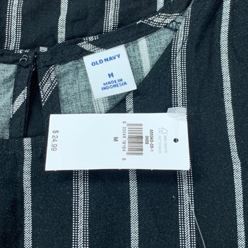 NWT New Old Navy Womens Medium 100% Viscose Striped Sleeveless Tank Top