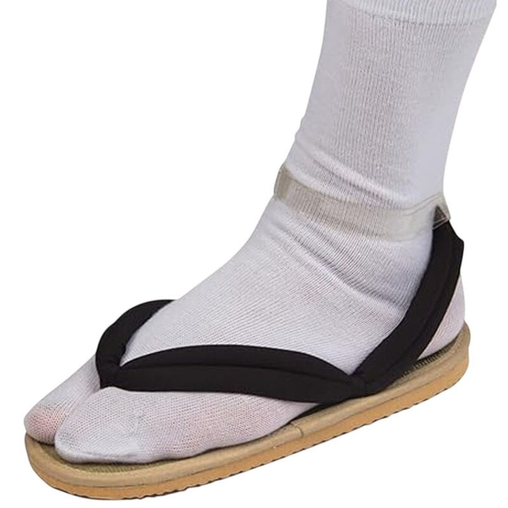 Toyep Womens Size 7 Black Straw Anime Cosplay Clog Sandals Japanese Prop Shoes