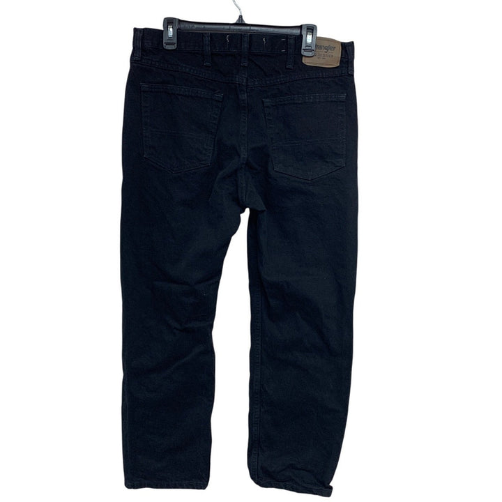 Wrangler Authentics Mens Size 36X29 Black 100% Cotton Classic Denim Jeans Flaw