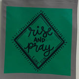 New Upcycled Hand Printed Rise and Pray Luke 22:46 Bible Quote Shopper Tote Bag