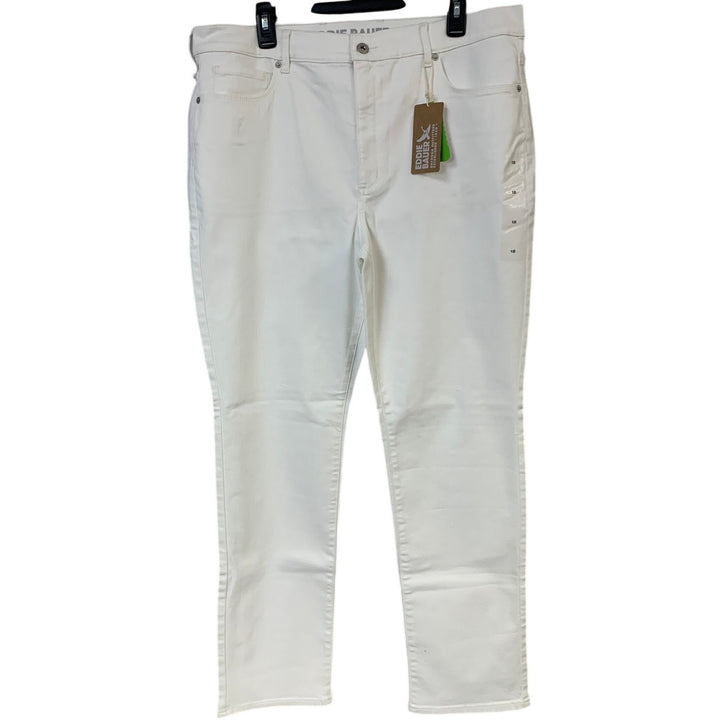 New Eddie Bauer Womens Size 18 White Revival High Rise Straight Leg Jeans