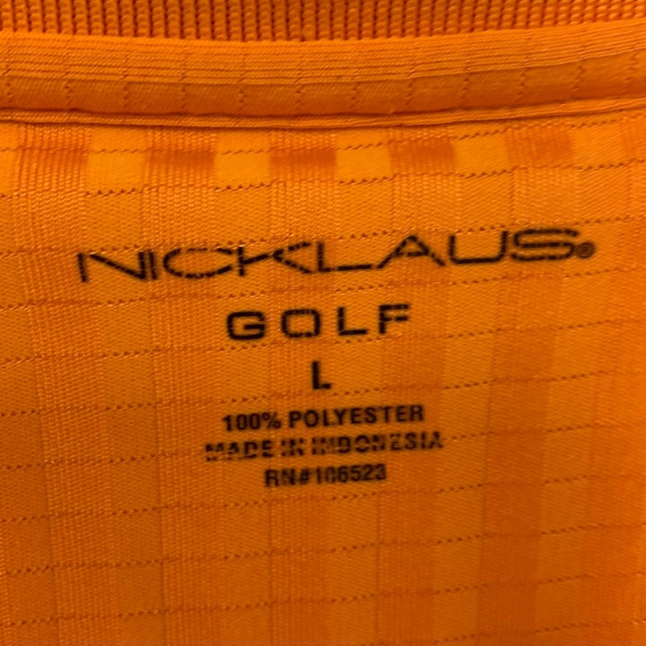 Lot of 2 Nicklaus Golf Arrow Mens Large Orange Floral Short Sleeve Polo Shirts