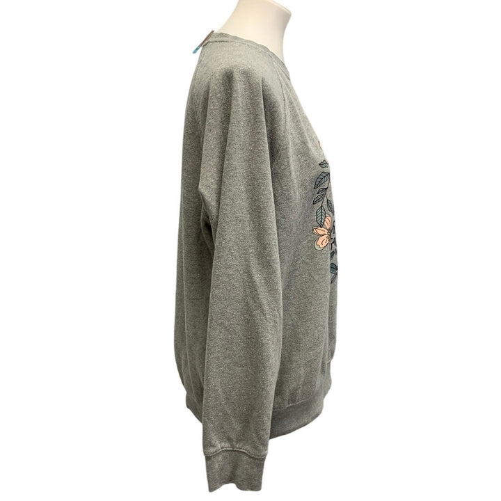 Hand Printed Upcycled Womens Large He Is Not Here Jesus Has Risen Sweatshirt