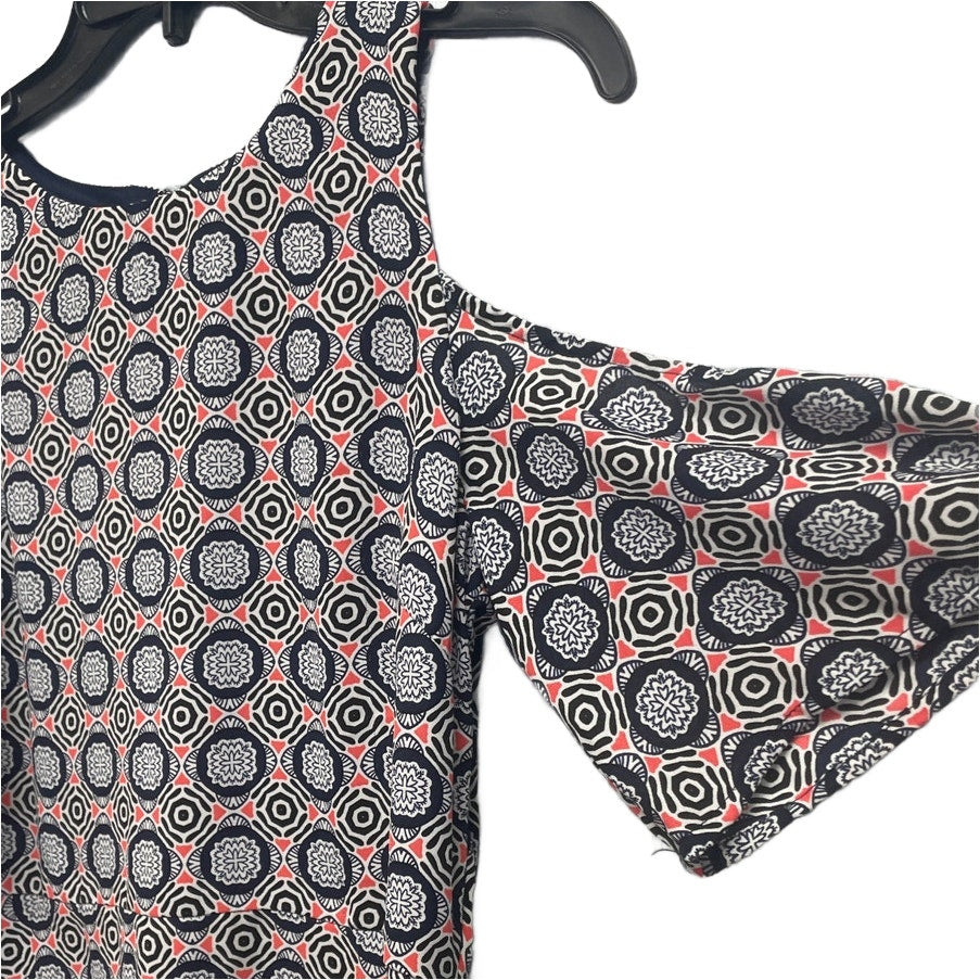 Banana Republic Womens 8P Polyester Geometric Floral Circle Cold Shoulder Dress