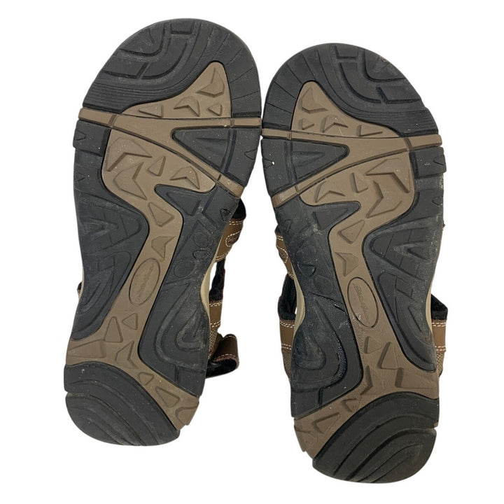 Eddie Bauer Mens Size 9 Brown Sandal Lace Up Drawstring Faux Leather Sandals