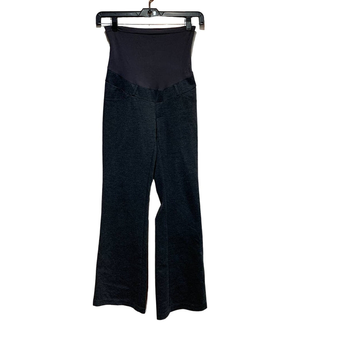 Oh Baby Motherhood Medium Stretch Polyester Blend Gray Maternity Career Pants