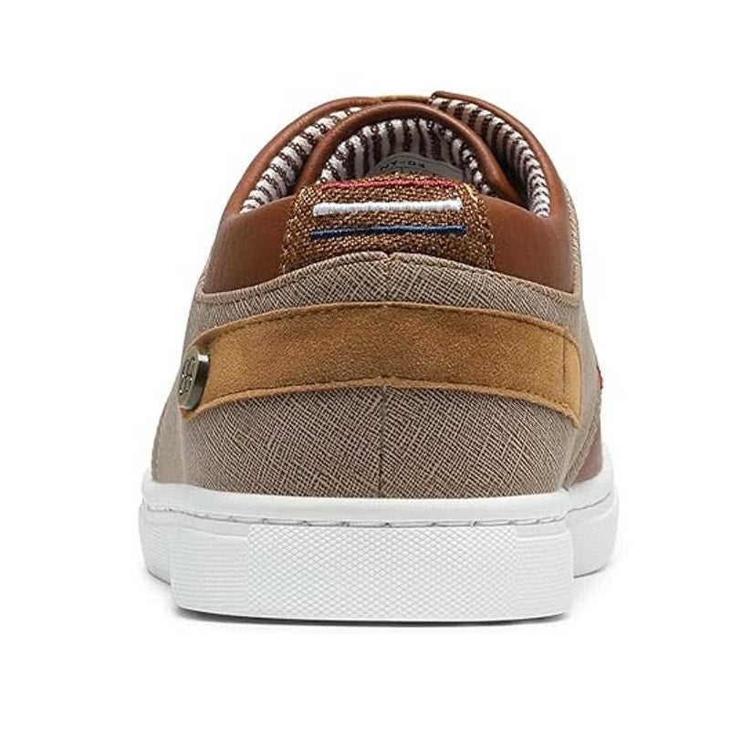 Bruno Marc Mens Size 6.5 Brown Faux Leather Canvas Lace Up Casual Sneaker Shoes