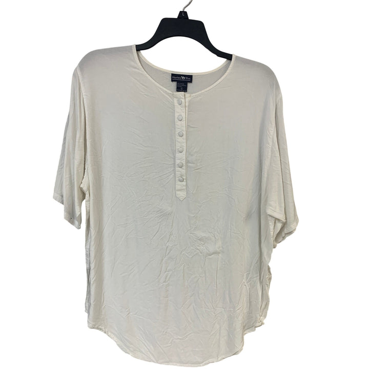 Lot of 2 Hunters Run Womens Large Long Short Sleeve Quarter Zip Button Tops
