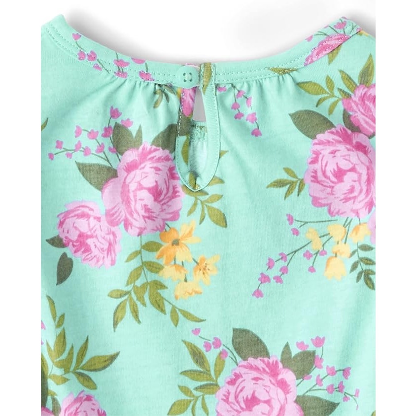 2 NWT New The Childrens Place Baby Girls 6-9 Months Floral Short Sleeve Romper