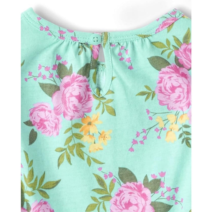 2 NWT New The Childrens Place Baby Girls 6-9 Months Floral Short Sleeve Romper