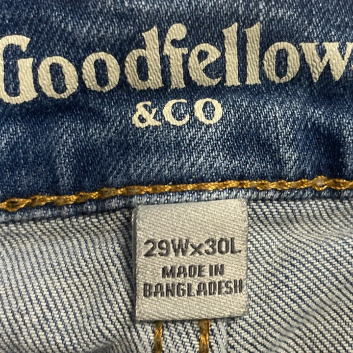 Good Fellow &amp; Co Mens 29 X 30 Factory Whiskered &amp; Faded Denim Skinny Jeans