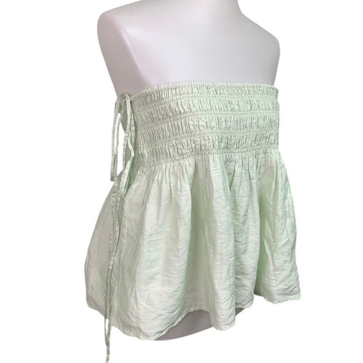 New American Eagle Womens Medium Pale Green Sleeveless Adjustable Smocked Top