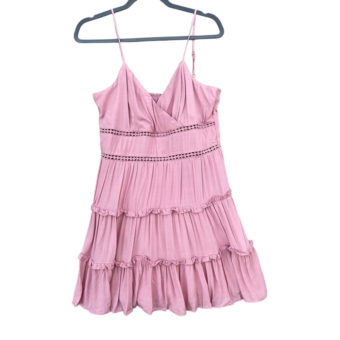 NWT New Francescas Trixxi Juniors XL Thin Strap Back Zip Tiered Lined Mini Dress