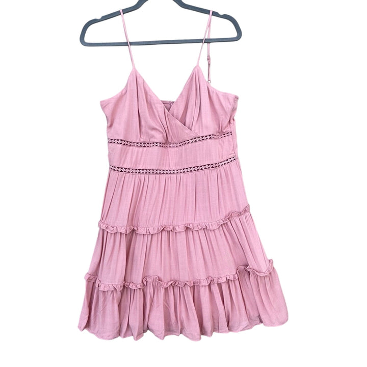 NWT New Francescas Trixxi Juniors XL Thin Strap Back Zip Tiered Lined Mini Dress