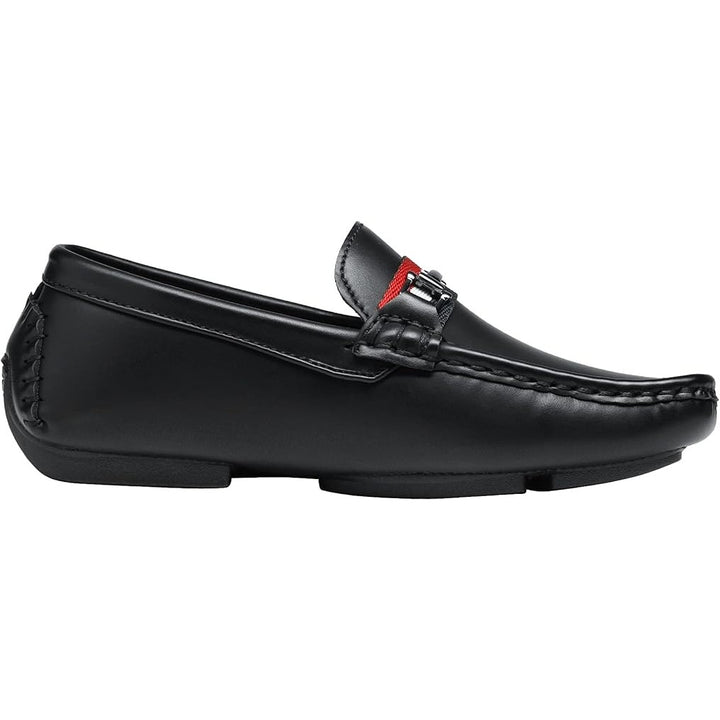 Bruno Marc Little Boys Size 2 Black Faux Leather Loafer Slip-On Dress Shoes