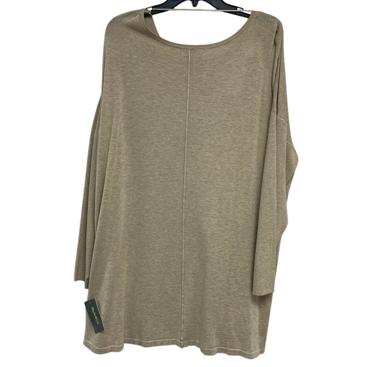 NWT New Style &amp; Co Womens 2X Heathered Long Sleeve Scoop Neck Knit Sweater