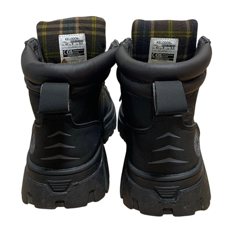 Kelodon Mens Size 9.5 Black Waterproof Steel Toe Memory Foam Non Slip Work Boots