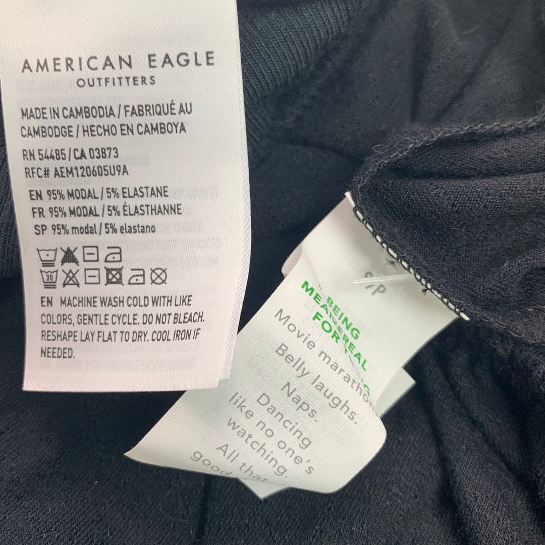 New American Eagle Womens Small Ribbed Ruffled Tank Top Shorts Lounge Set