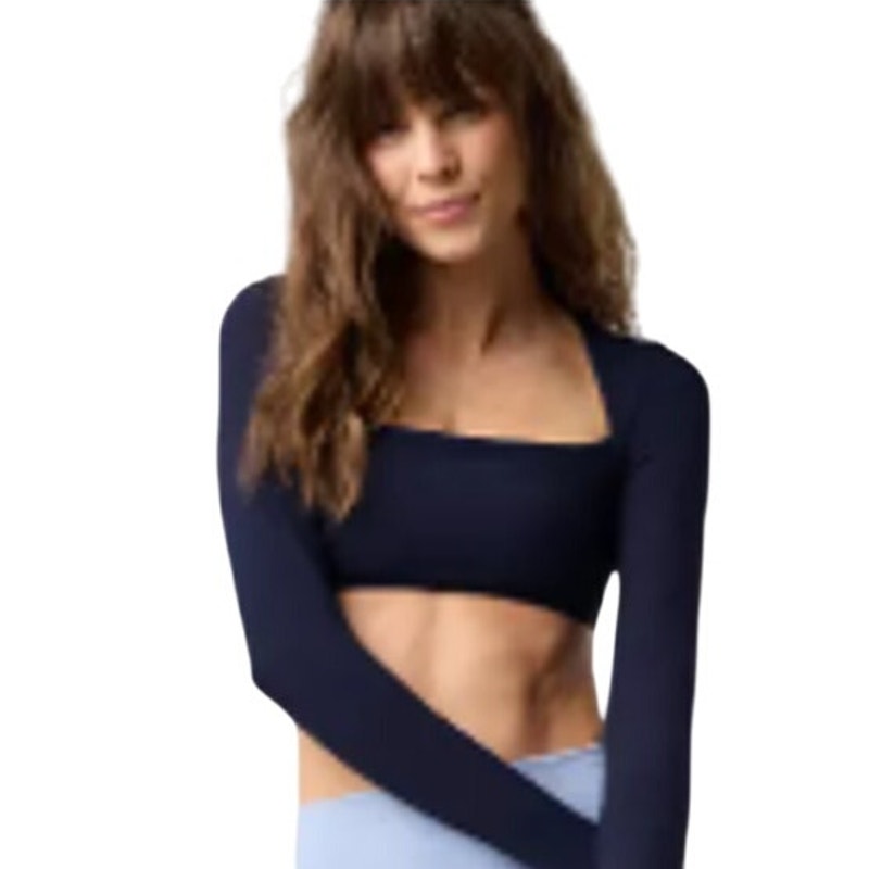 New OFFLINE Aerie Womens XL Short Real Me Long Sleeve Removeable Pads Bra Top