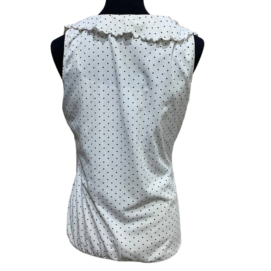 Maurices Medium Sleeveless Ruffled Polka Dot Bouse w Attached Cami Underneath