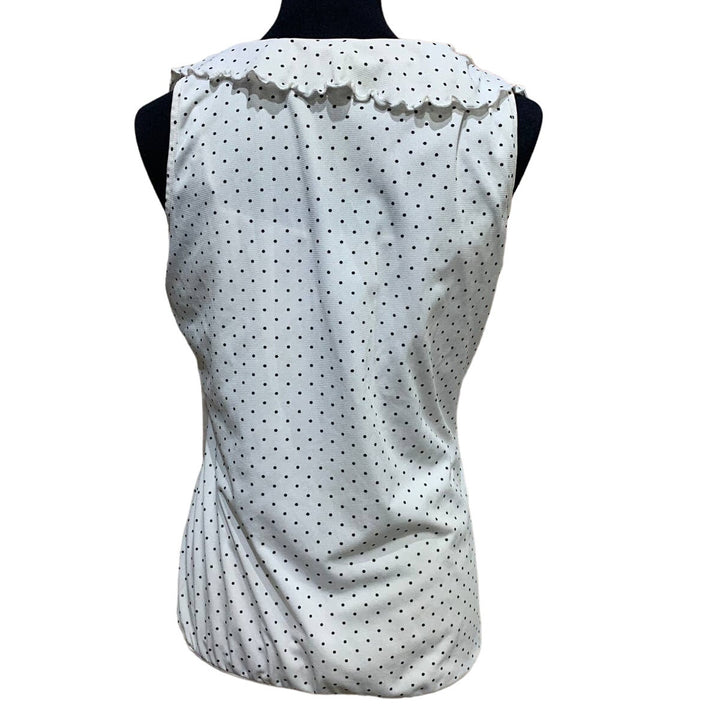 Maurices Medium Sleeveless Ruffled Polka Dot Bouse w Attached Cami Underneath