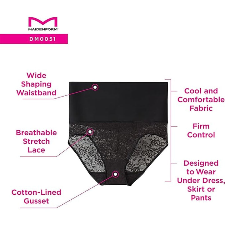 NWT New Maidenform Womens Small Lace Tummy Control Shapewear Brief Underwear