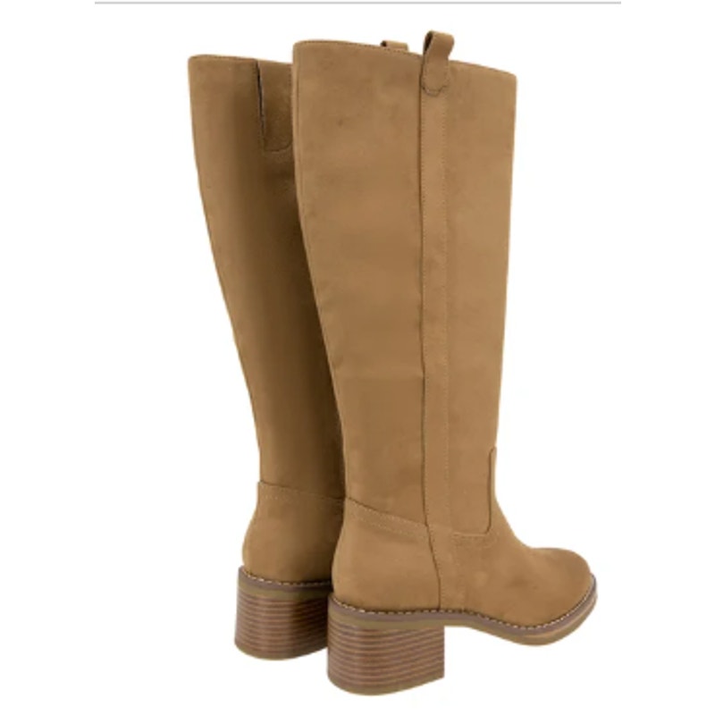 New In Box Kensie Womens Size 10 Brown Faux Suede Naya Knee High Zip Up Boots