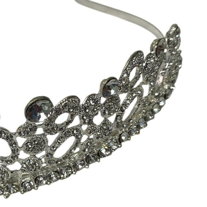 New Silver Sparkly Rhinestone Tiara Crown Bridal Quinceañera Sweet Sixteen Party