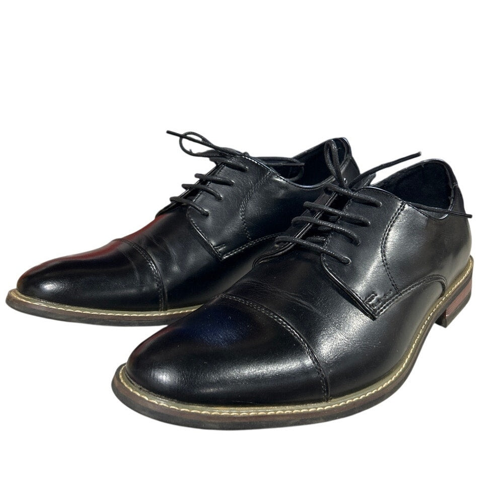 Bruno Marc Mens Size 10.5 Black Faux Leather Lace Up Prince Classic Oxford Shoes