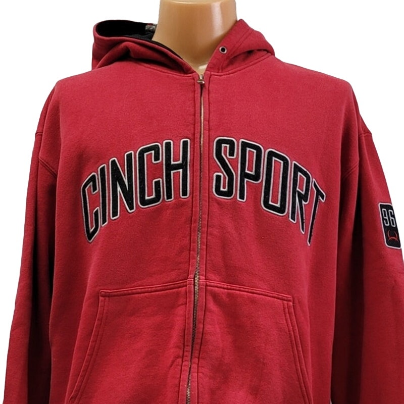 Cinch Mens Large PolyCotton Crunch Sport Mesh Lined Hood Full Zip Jacket
