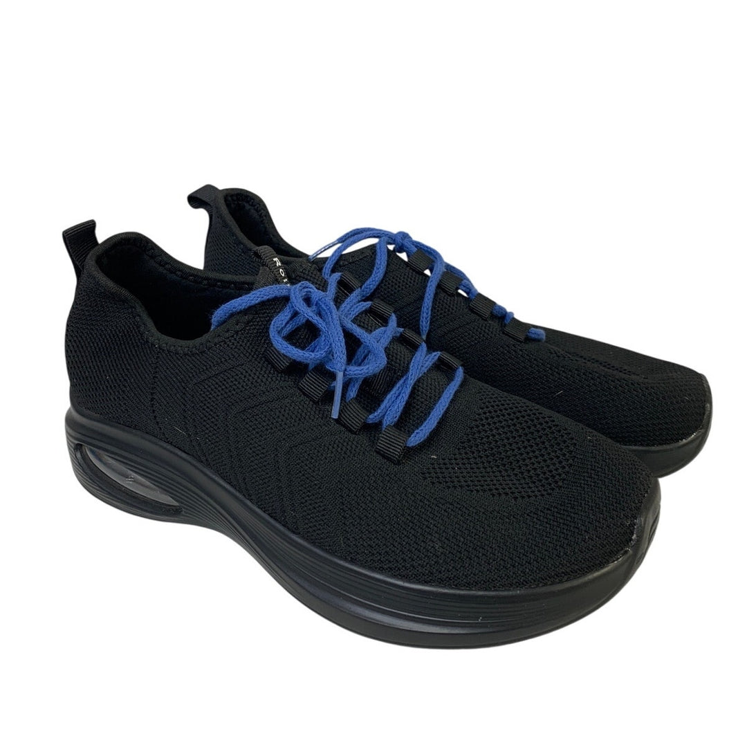 Rollstep Mens Size 8 Black Sneakers Lace Up Round Toe Air Cushion Athletic Shoes
