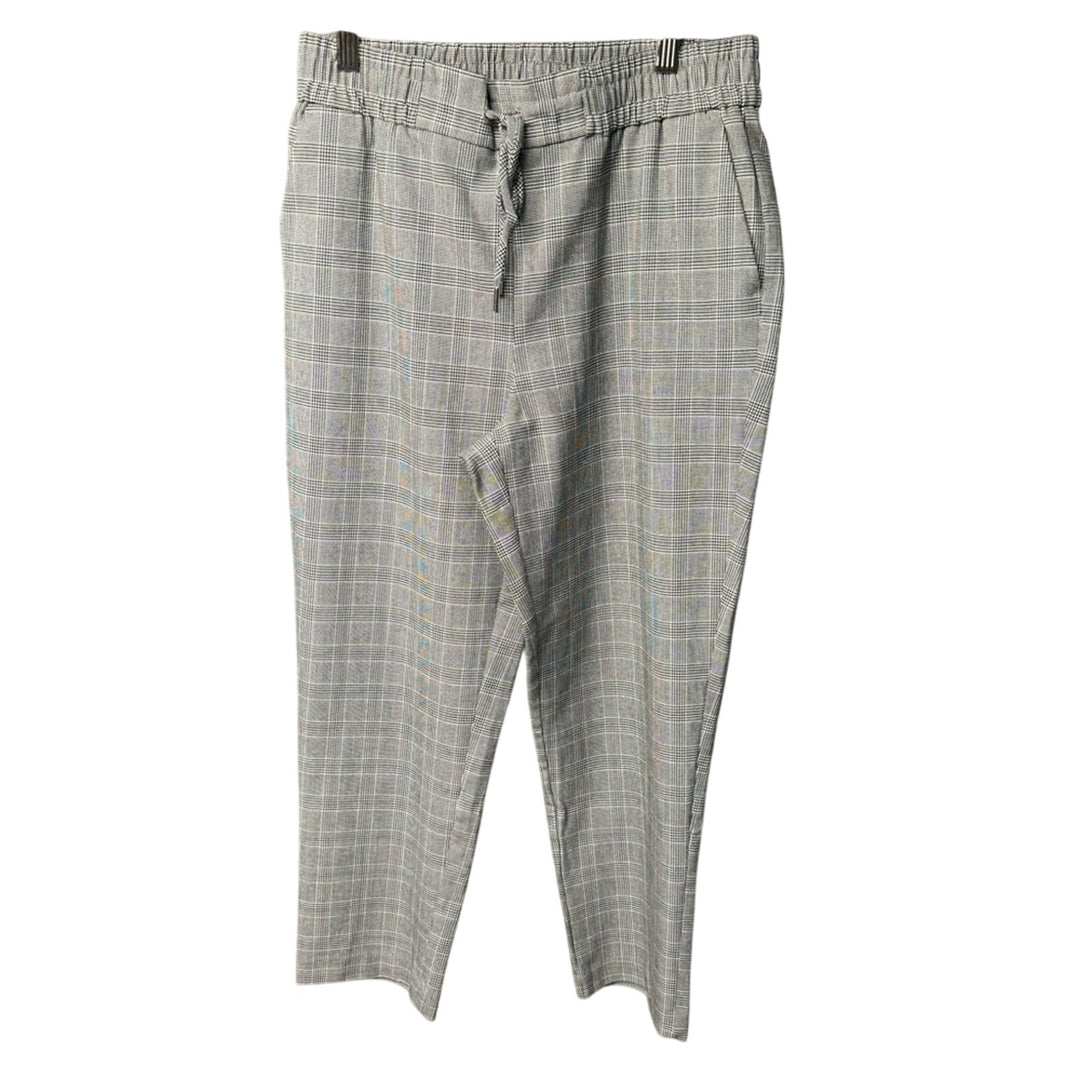 Nicole Miller New York Womens Size 10 Elastic Waist Flat Front Plaid Pants