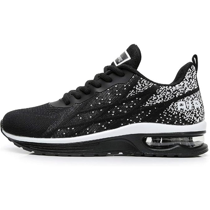Quappe Womens Size 8.5 Black White Mesh Lace Up Air Cushioned Athletic Shoes