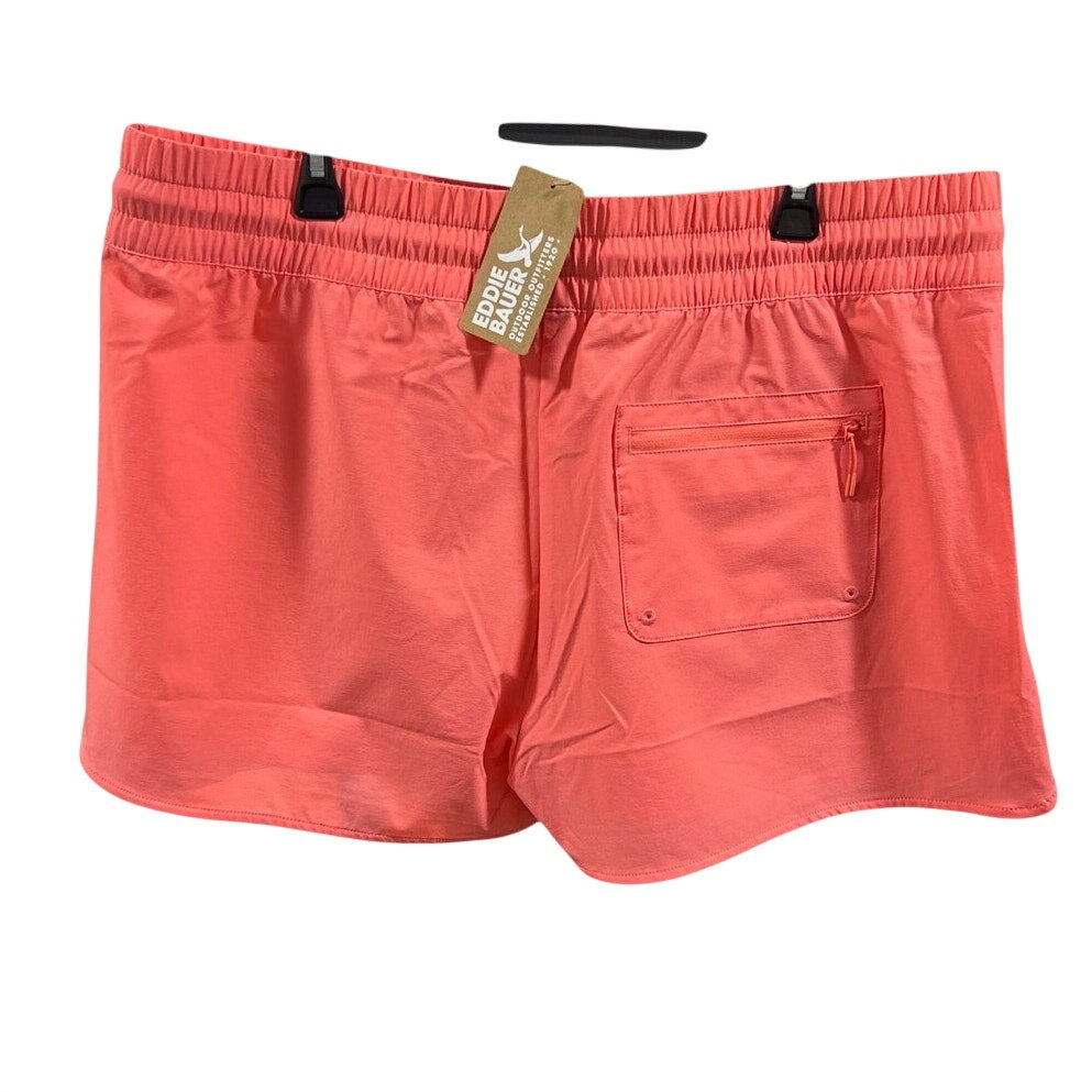 New Eddie Bauer Womens XL Orange Blossom Elastic Drawstring Waist Tidal Shorts